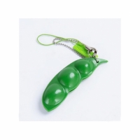 Set 2 jucarii breloc pastaie de mazare, antistres, verde, 7 cm